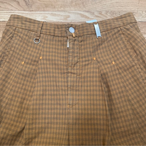 High Everyday Couture Realist Plaid Gold Orange Made In Italy Size US 12 - Picture 2 of 9